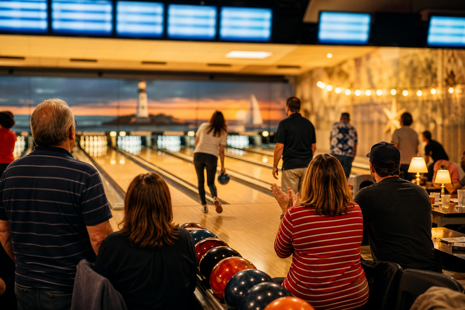 Community bowling group night at Eastern Shore Lanes