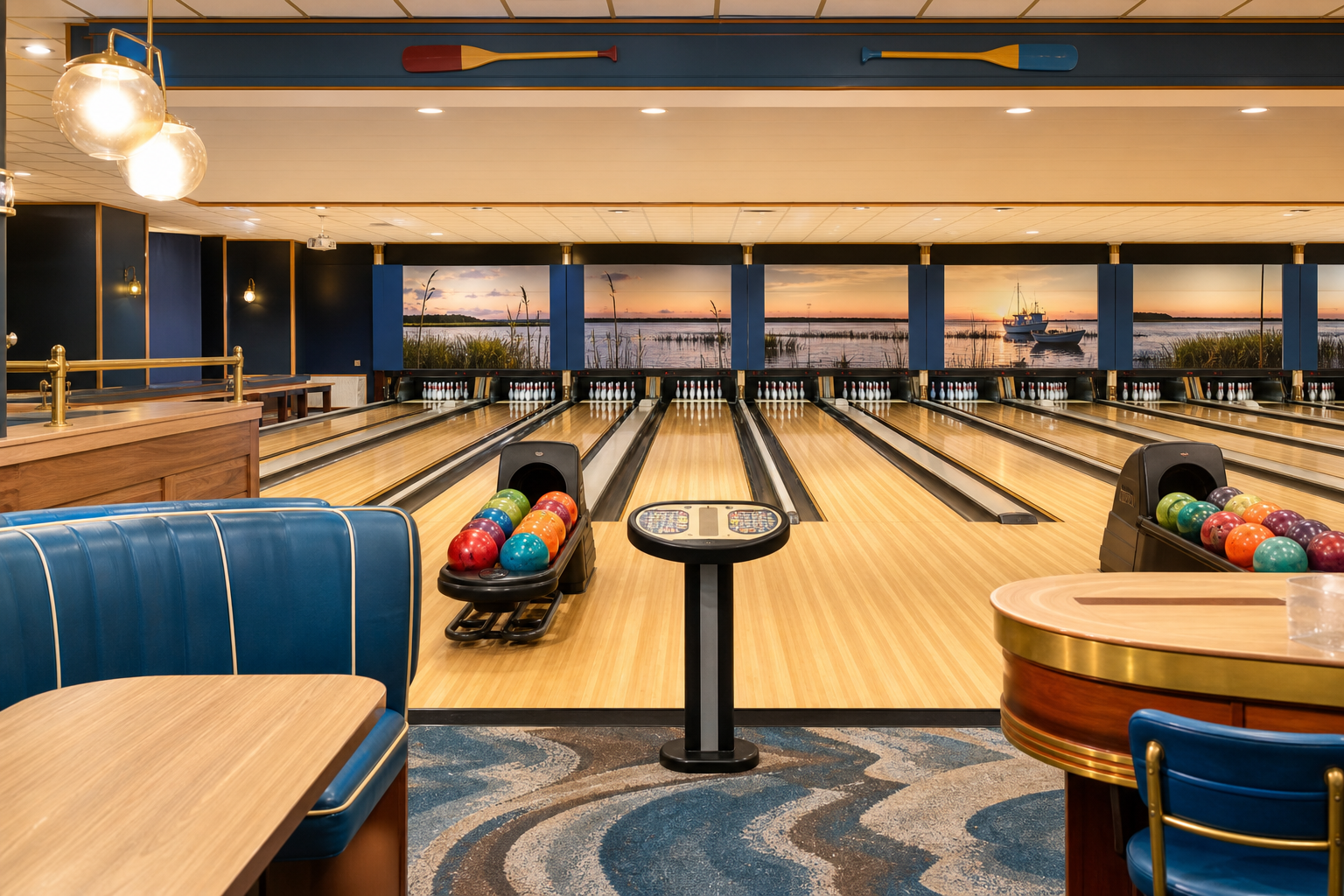 Open bowling lanes at Eastern Shore Lanes